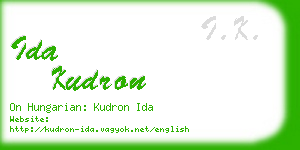 ida kudron business card